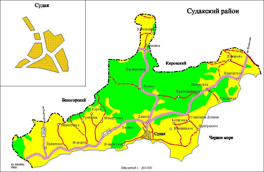 Карта Судакского района